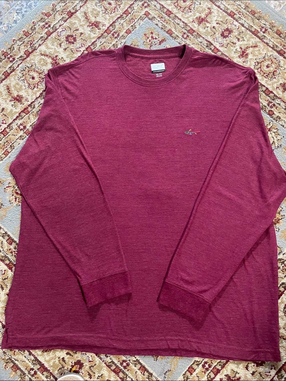 Greg Norman Collection Long-Sleeve Crewneck Shirt - Burgundy